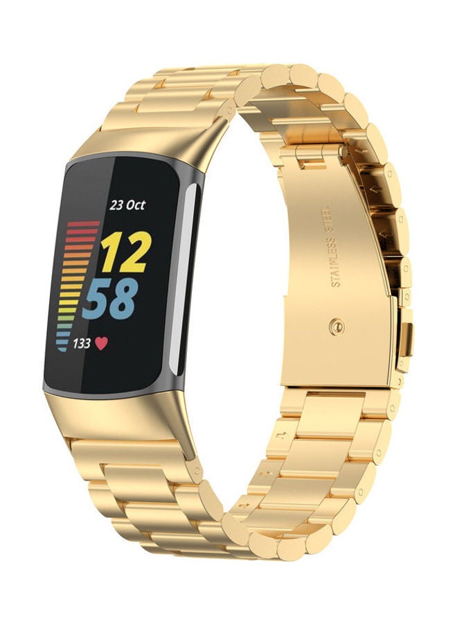 FITME Metal Strap For Fitbit Charge 5 / Charge 6 Gold  - Image 1