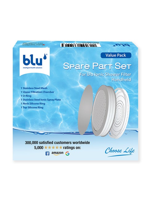 Spare Part Set For Ionic Shower Filter Handheld Silver 12x12x2.1cm
