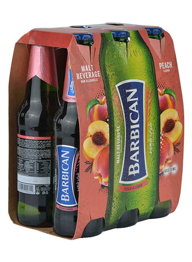 باربيكان مشروب شعير خالٍ من الكحول بنكهة الخوخ في زجاجة غير قابلة لإعادة الاستعمال خوخ 330ملليلتر عبوة من 6 قطع - Image 3