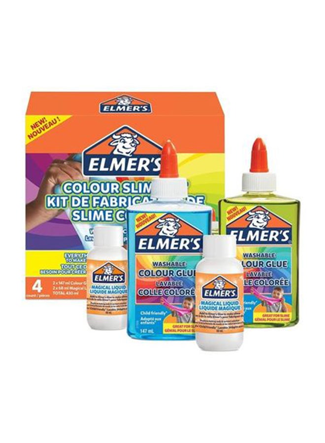 Elmers 4- Piece Translucent Colour Slime Kit 19x18.2x4.2cm - Image 1