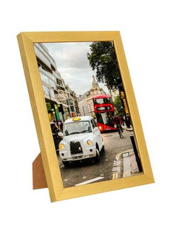 LOWHA White Vehicle Travelling On Road Printed Wall Art With Wooden Frame Multicolour 23x33cm  - Image 1
