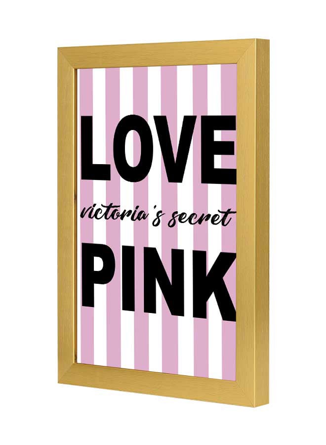 لوحة فن الجدران المطبوعة باللون الوردي مع إطار خشبي - Image 3