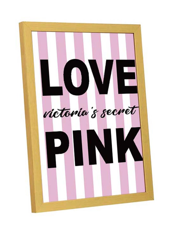 لوحة فن الجدران المطبوعة باللون الوردي مع إطار خشبي - Image 4