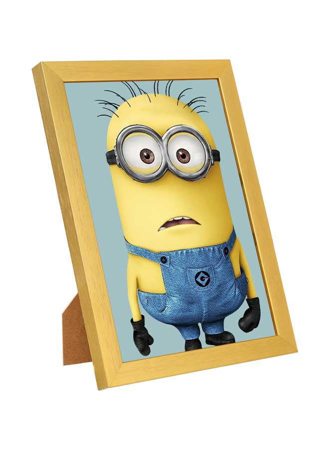 لوحة جدارية مطبوعة لشخصية مينيون 2 بإطار خشبي - Image 1