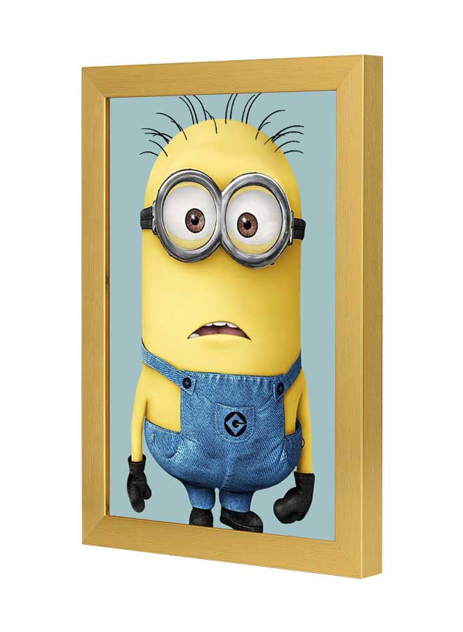 لوحة جدارية مطبوعة لشخصية مينيون 2 بإطار خشبي - Image 3