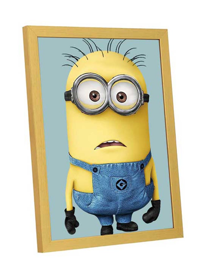 لوحة جدارية مطبوعة لشخصية مينيون 2 بإطار خشبي - Image 4