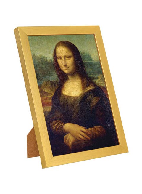 Mona Lisa Printed Wall Art With Wooden Frame Multicolour 23x33cm