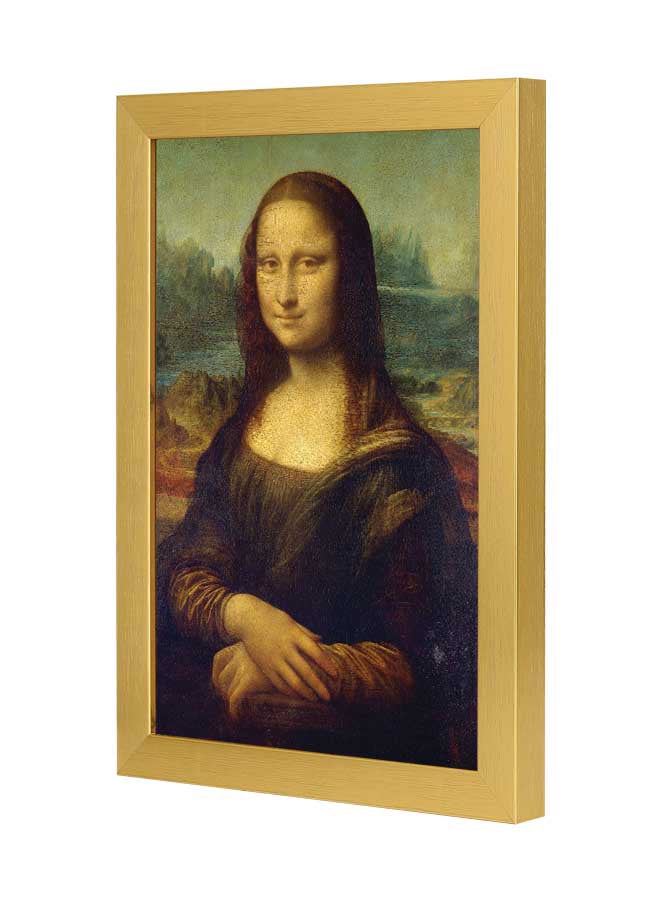 LOWHA - Mona Lisa Printed Wall Art With Wooden Frame Multicolour 23x33cm - Image 1