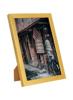 LOWHA Road Bike On Pathwa Printed Wall Art With Wooden Frame Multicolour 23x33cm  - Image 1