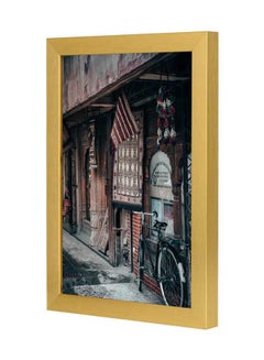 LOWHA Road Bike On Pathwa Printed Wall Art With Wooden Frame Multicolour 23x33cm  - Image 3