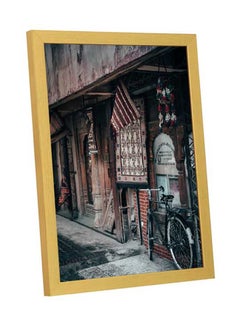 LOWHA Road Bike On Pathwa Printed Wall Art With Wooden Frame Multicolour 23x33cm  - Image 4