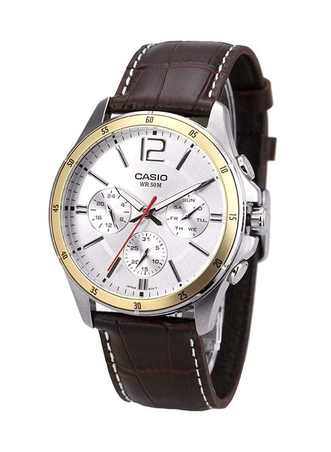 CASIO Men's Enticer Water Resistant Analog Watch MTP 1374L-7A - 44 mm - Brown - Image 2