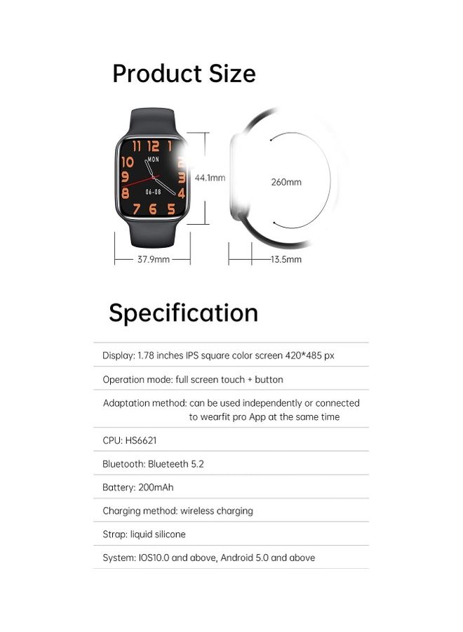 ساعة ذكية HW22 Pro Max IPS مع جهاز تتبع اللياقة البدنية والشحن اللاسلكي - Image 3
