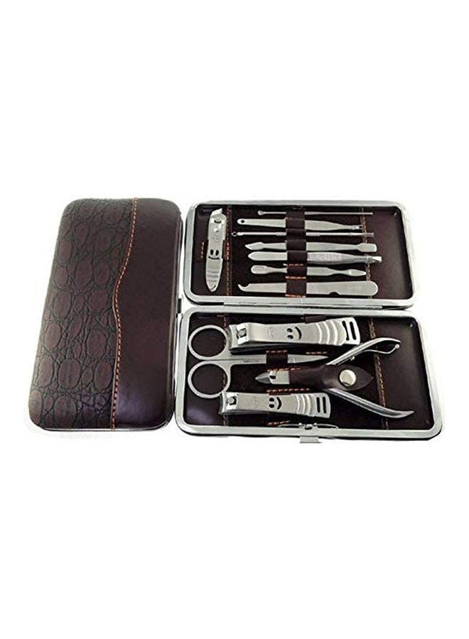 طقم أدوات للعناية بأظافر اليدين والقدمين والمانيكير مكون من 11 قطعة فضي 82.1جرام