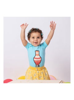 NAS Trends Ola La Short Sleeve Bodysuit Light Blue 