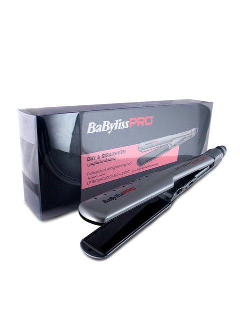 BaBylissPRO Nano Titanium Wet and Dry Hair Straightener with 38mm Wide Floating Plates | Professional Flat Iron for Fast, Smooth Styling | Up to 230°C   - BAB2073EPSDE Black/Silver/White