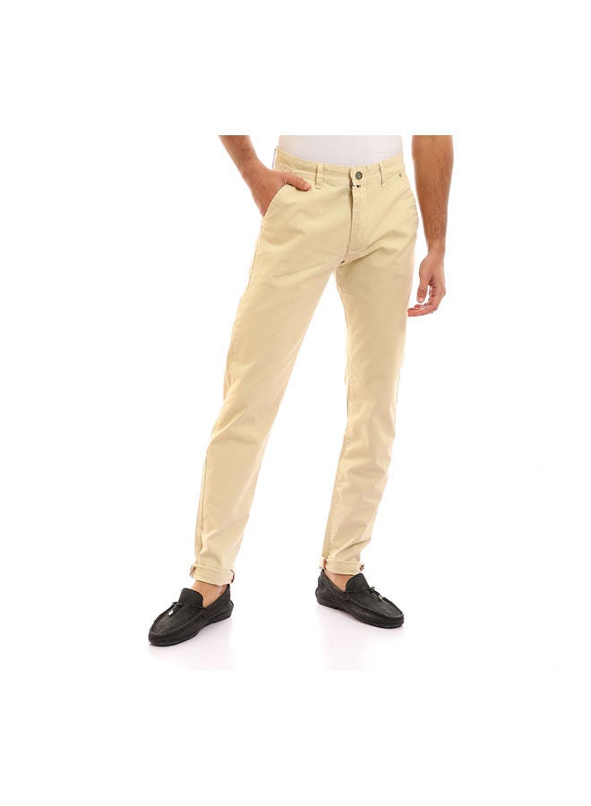 Andora Causal Plain Basic Pants Beige - Image 1