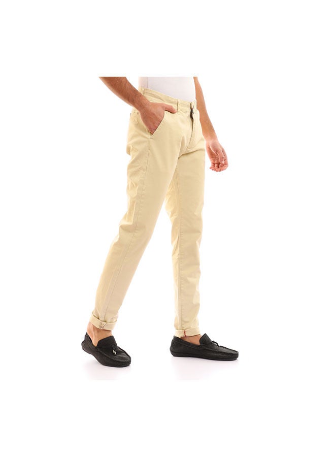 Andora Causal Plain Basic Pants Beige - Image 2