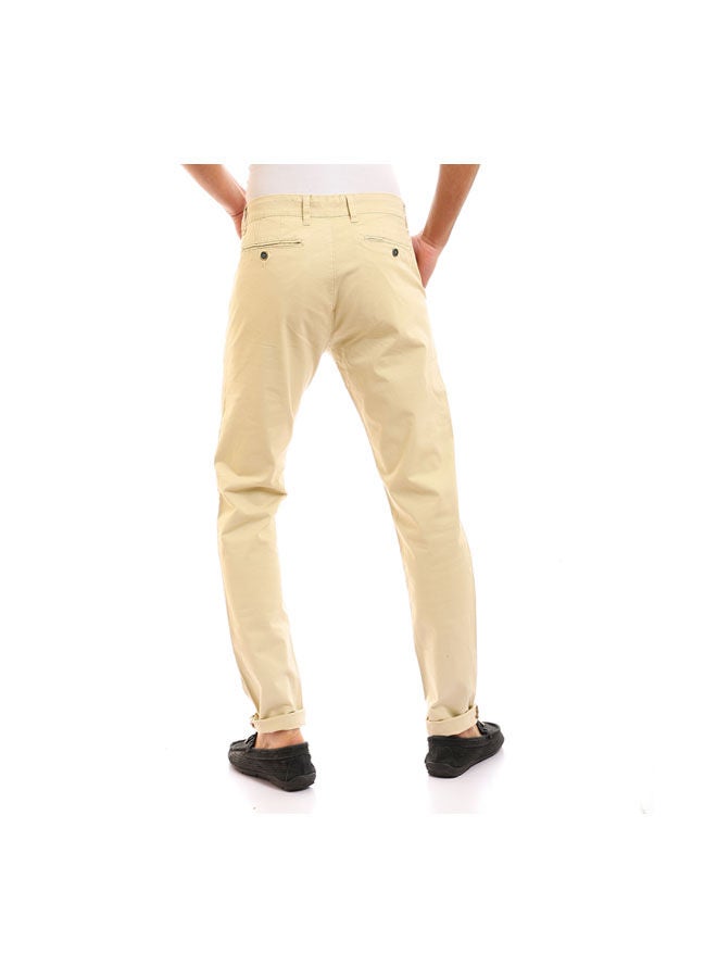 Andora Causal Plain Basic Pants Beige - Image 3