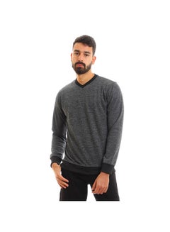 Casual Plain Basic Halter Neck Long Sleeve  sweatshirt Navy Blue
