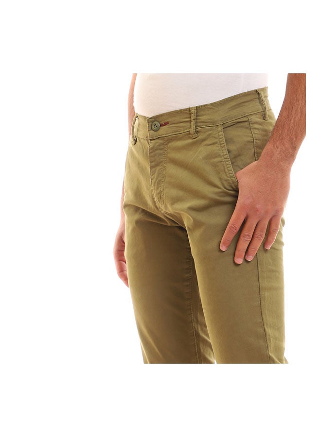 Andora Casual Plain Basic Low Rise Pants Green - Image 3