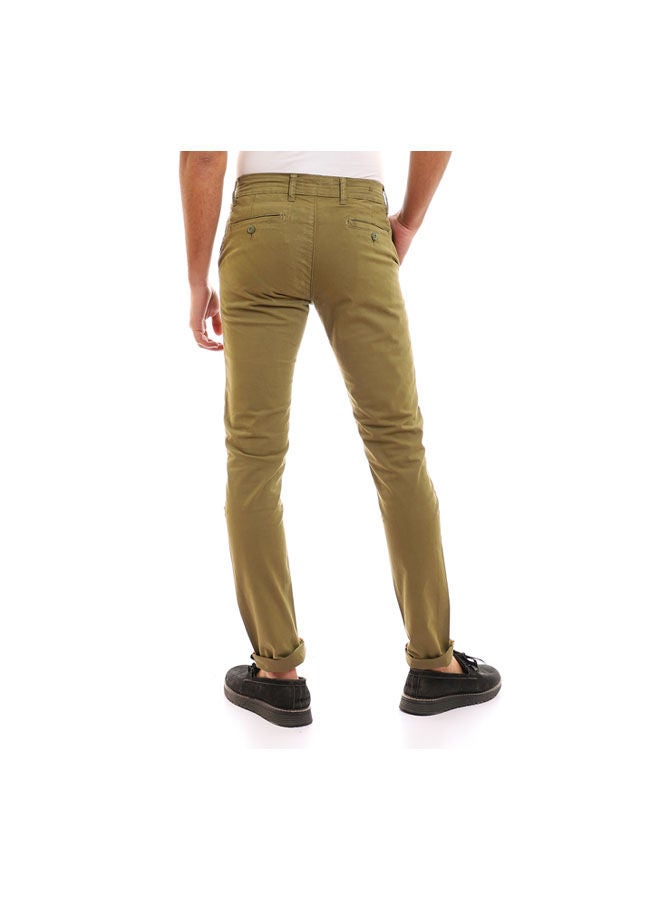 Andora Casual Plain Basic Low Rise Pants Green - Image 4