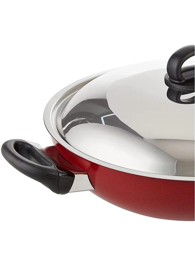 Prestige Classic. Flat Bottom Kadai Red 30cm