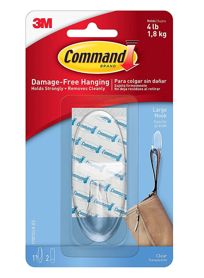 Command 17093 Hook With Strips Large Holds Clear 1.8kg  - Image 2
