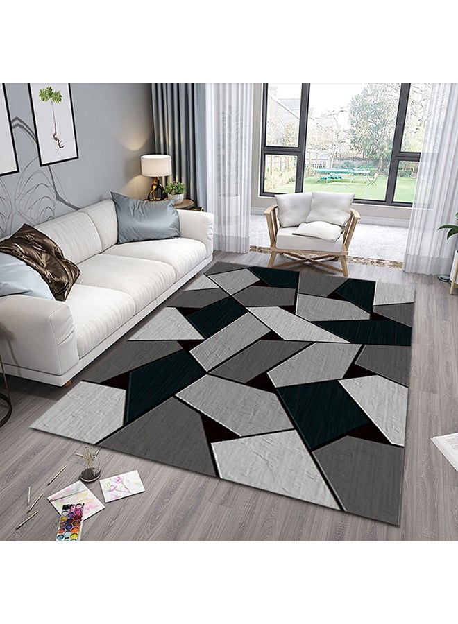 Geometry Pattern Living Room Carpet Grey/Green/Black 40 x 60cm - Image 1