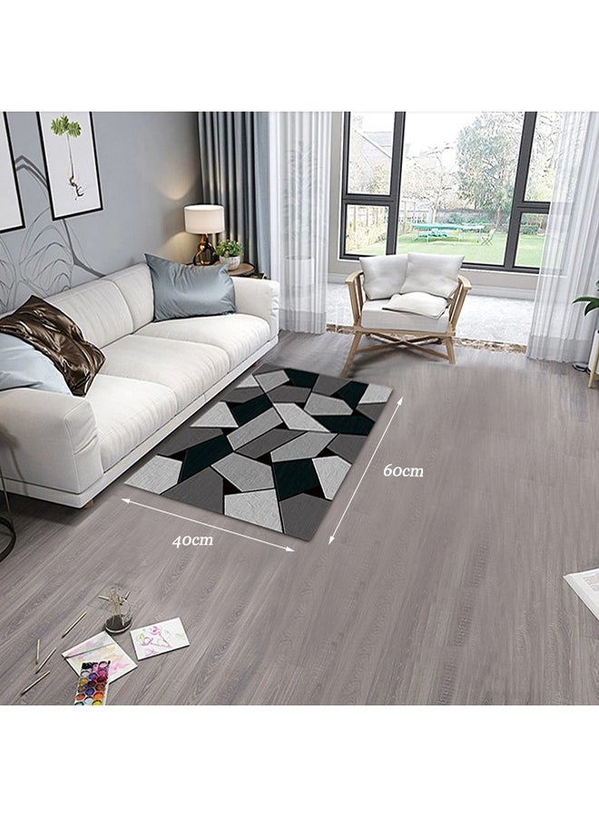Geometry Pattern Living Room Carpet Grey/Green/Black 40 x 60cm - Image 2
