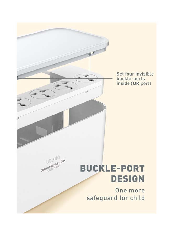 LDNIO - 5-Power Socket Strip Box + 3 port USB White 200cm - Image 1
