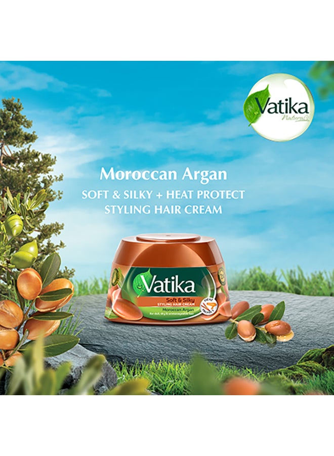 VATIKA Moroccan Argan Styling Hair Cream Soft And Silky For Dull Dry And Unmanageable Hair 210ml - Image 2