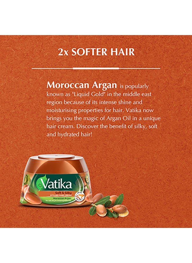 VATIKA Moroccan Argan Styling Hair Cream Soft And Silky For Dull Dry And Unmanageable Hair 210ml - Image 3