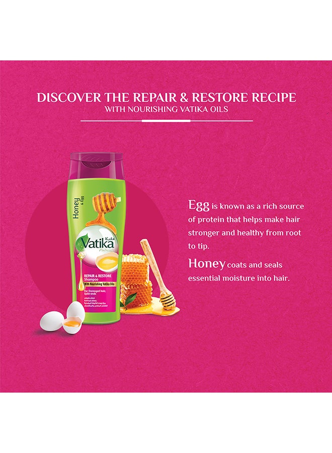 Dabur Repair And Restore Shampoo Enriched With Egg And Honey For Damaged Hair And Splitends 400ml - Image 3
