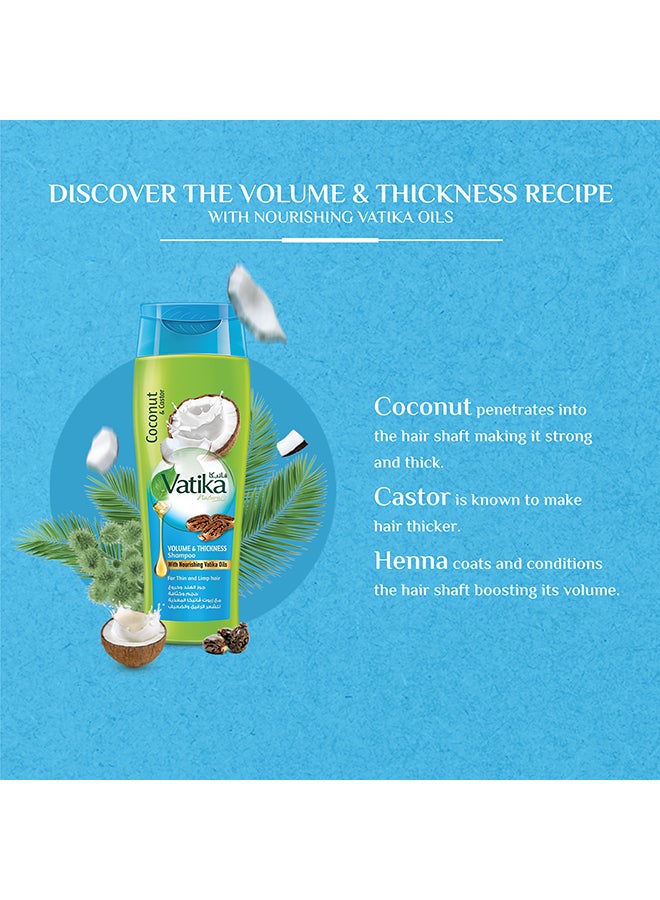 Dabur Volume And Thickness Shampoo Enriched With Coconut And Castor For Thin And Limp Hair 400ml - Image 3