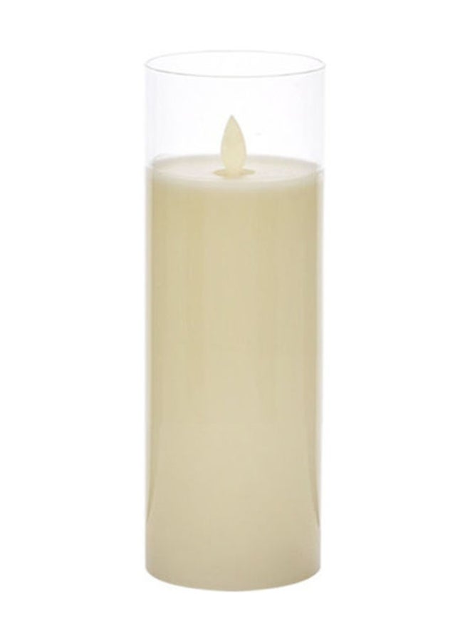 BADRA Candle In Glass White 7.5x7.5x15cm - Image 1