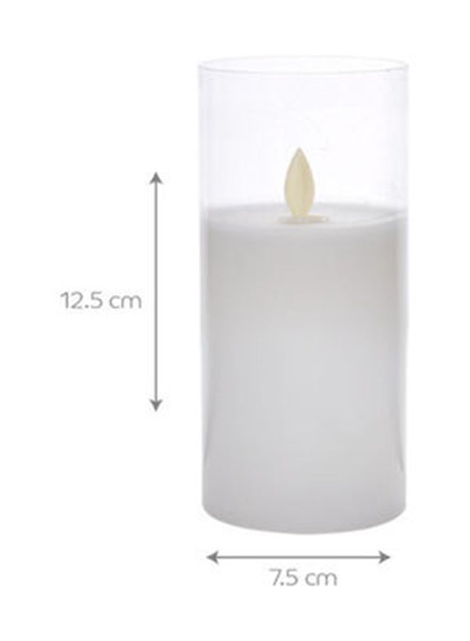 BADRA - Candle In Glass White 7.5x7.5x12.5cm - Image 1