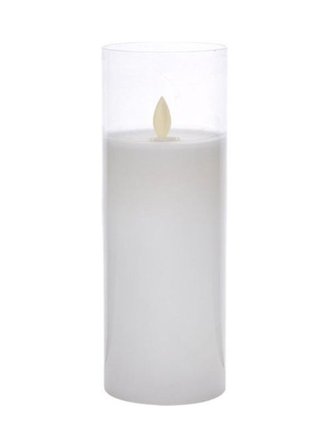 BADRA Candle In Glass White 7.5x7.5x17cm - Image 1
