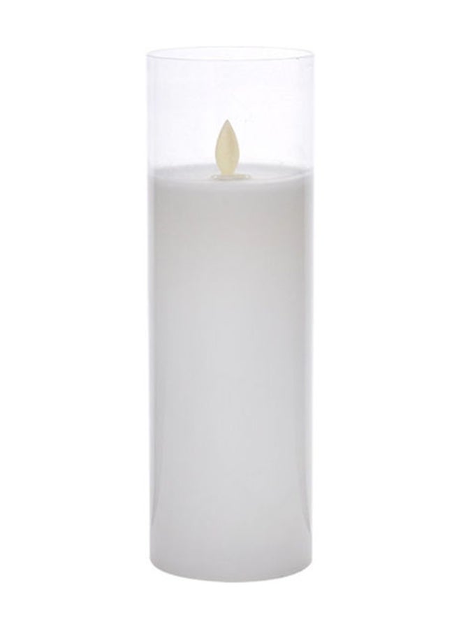 BADRA Candle In Glass White 7.5x7.5x22cm - Image 1