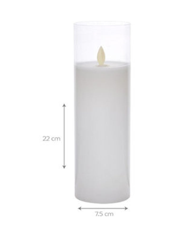 BADRA Candle In Glass White 7.5x7.5x22cm - Image 2