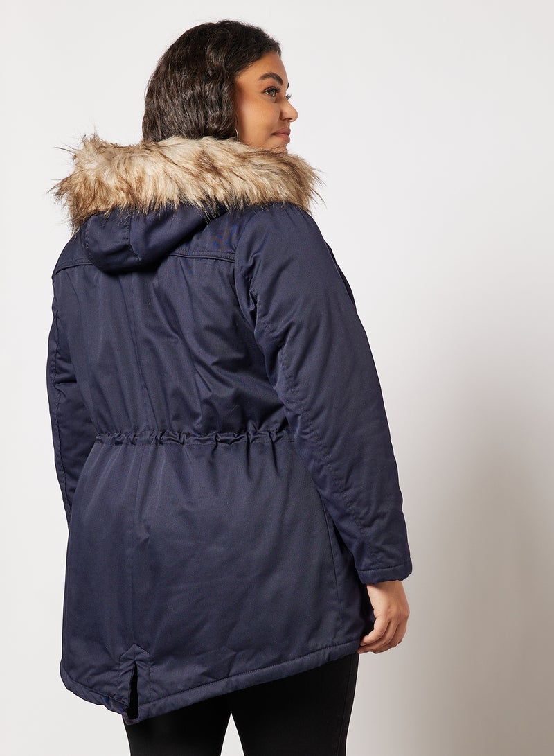 Only Carmakoma Curvy Canvas Parka Navy  - Image 2