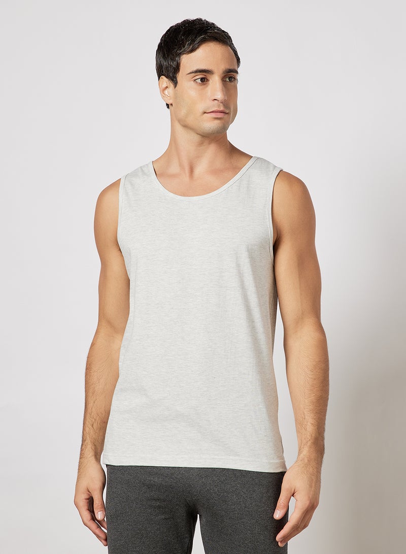 Noon East - 2 Pack Vest Grey Melange/White - Image 1