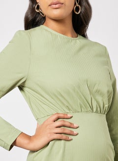 GHOSPELL Adrift Front Slit Midi Dress Green  - Image 4