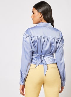 GHOSPELL Waterscape Wrap Top Blue  - Image 2