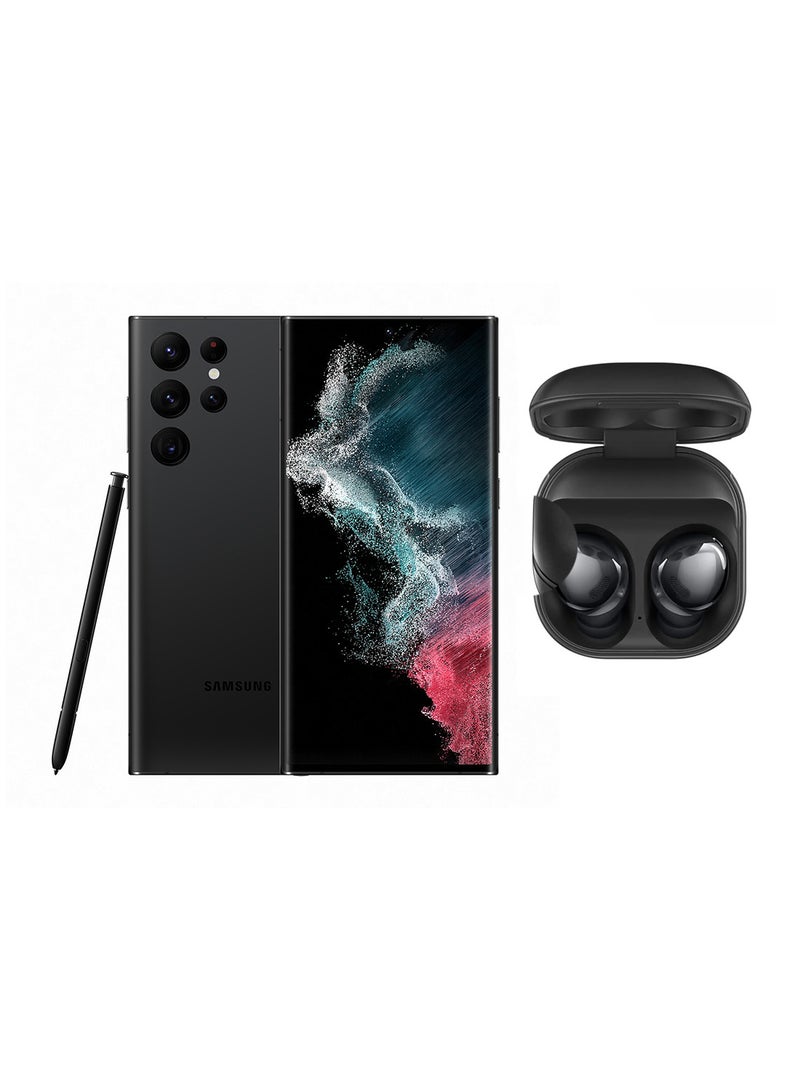 Samsung - Galaxy S22 Ultra Dual SIM Phantom Black 12GB RAM 512GB 5G with Galaxy Buds Pro - Middle East Version - Image 1
