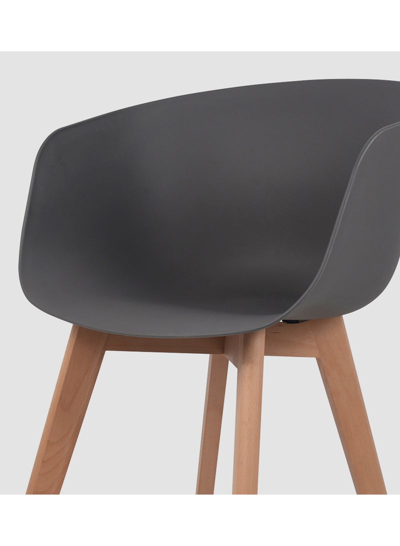 Switch Dining Chair In Grey Wooden Chair Size 53 X 55 X 80 Grey 53*55*80cm - Image 5