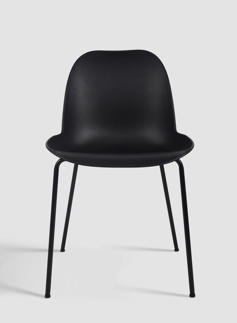 Switch Dining Chair In Black Plastic Chair Size L54.5 X W48.5 X H82 Black L54.5*W48.5*H82cm - Image 1