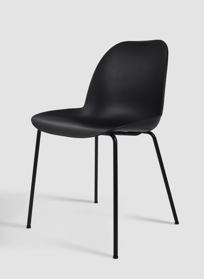Switch Dining Chair In Black Plastic Chair Size L54.5 X W48.5 X H82 Black L54.5*W48.5*H82cm - Image 2