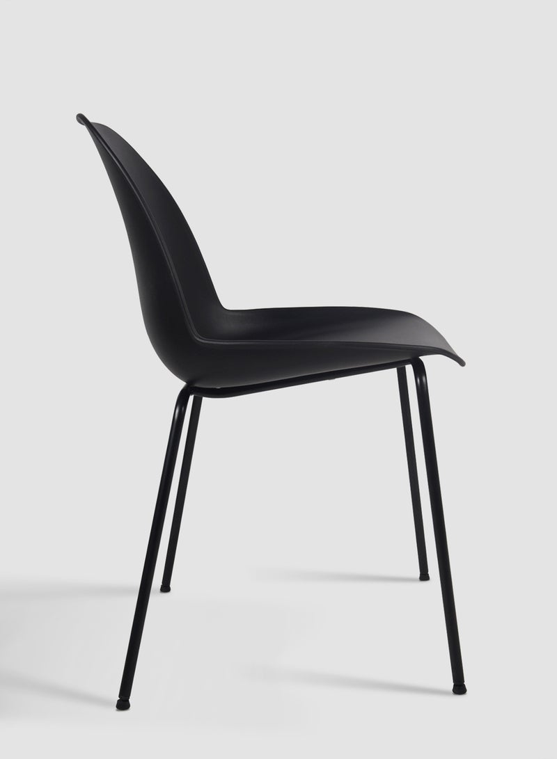 Switch Dining Chair In Black Plastic Chair Size L54.5 X W48.5 X H82 Black L54.5*W48.5*H82cm - Image 3