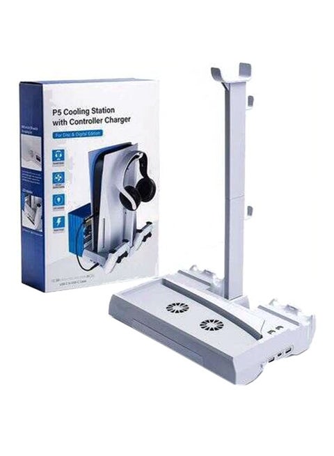 PS5 Cooling Station With Controller Charger For Disc & Digital Edition - Wireless